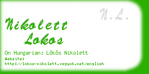 nikolett lokos business card