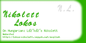 nikolett lokos business card